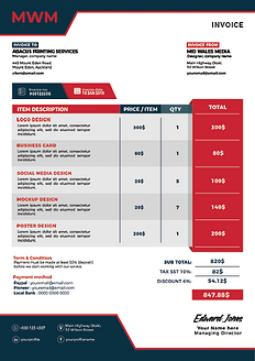 Printed Invoices Design